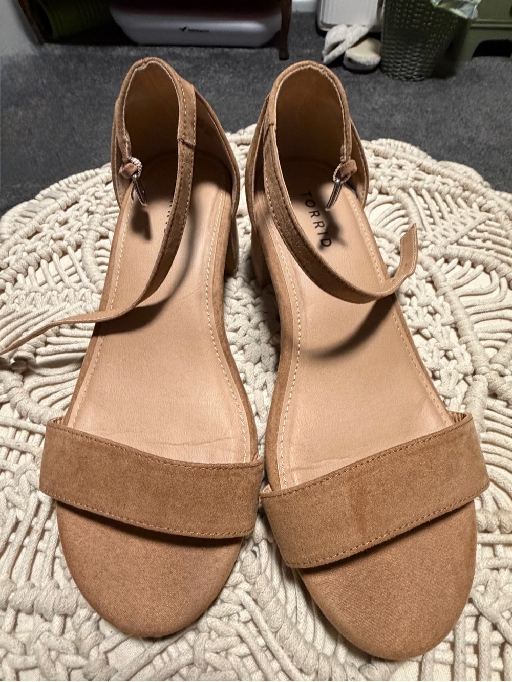 torrid Tan Suede Ankle-Strap Sandals